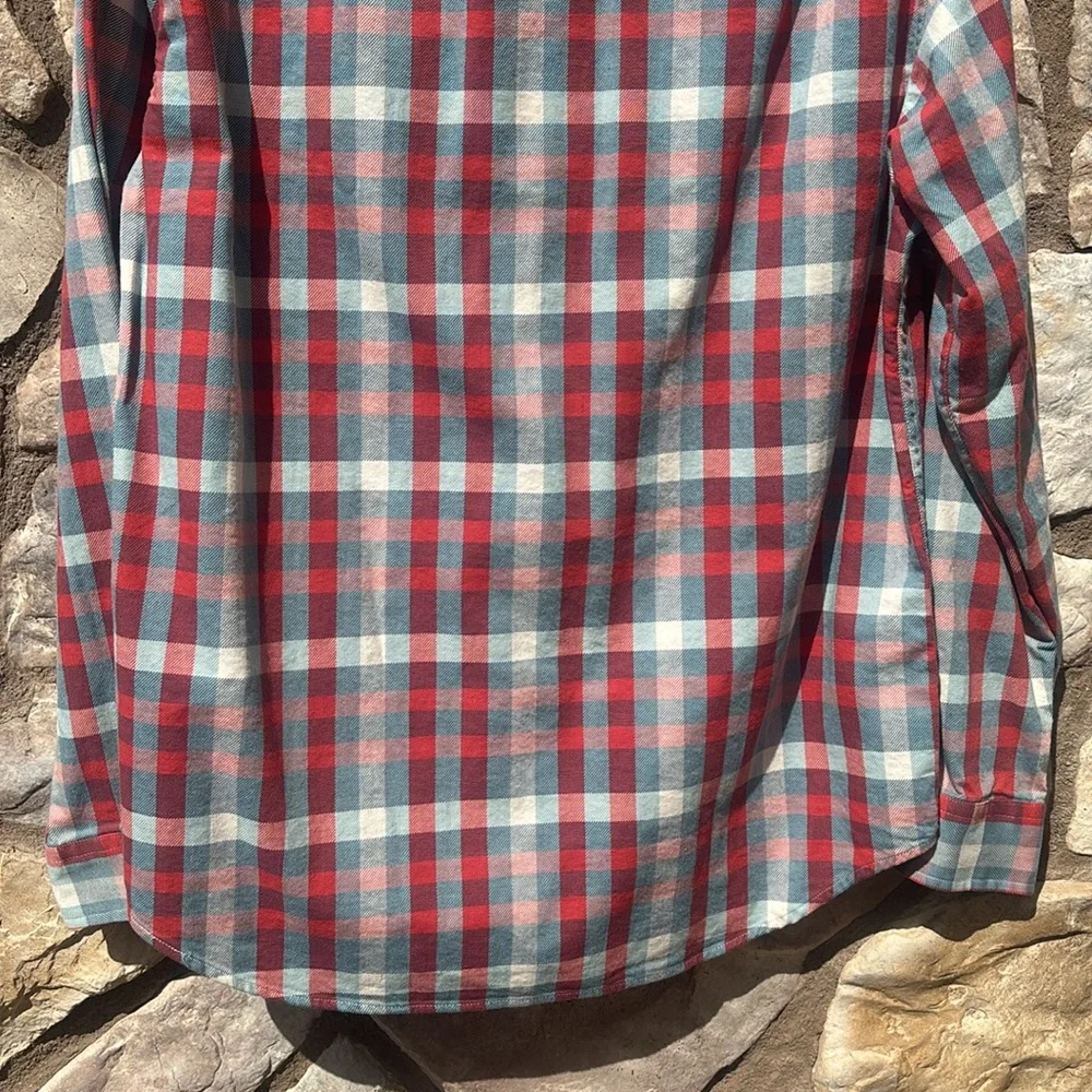 J. Crew Men’s Flannel Heavyweight Red Blue Button Down Sz Medium Preppy NWT